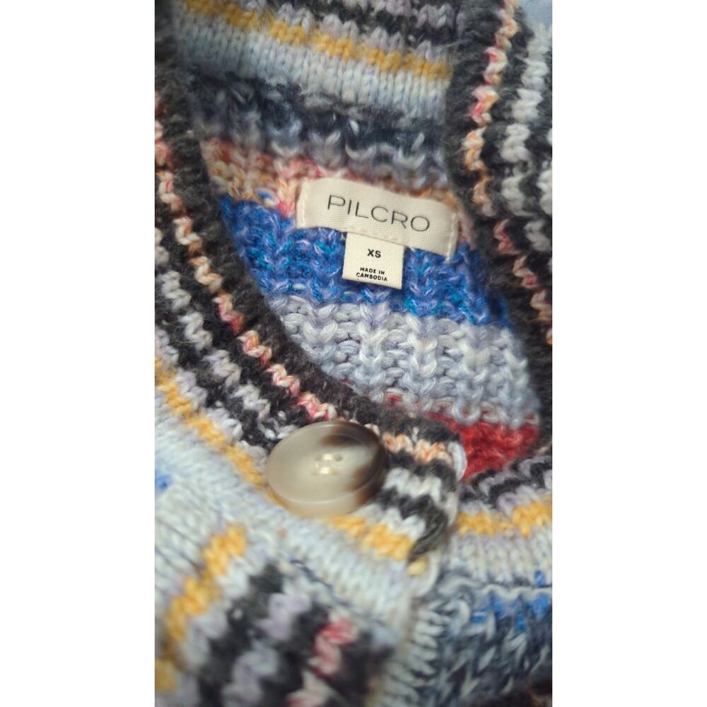 Pilcro Anthropologie Ribbed Multi Stripe Cardigan Sweater NWT - Picture 5 of 6